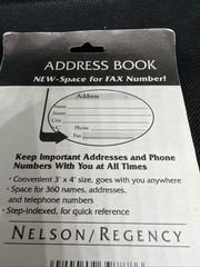 Vintage Nelson/Regency 1980s Mini Address Phone Book N.O.S WITH Space for FAX#
