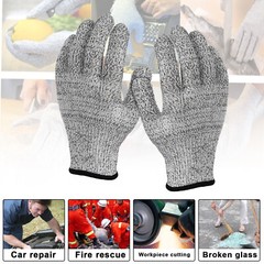 4 Pairs Level 5 Anti-cut Gloves Safety Cut Proof Stab Resistant Kitchen Butcher