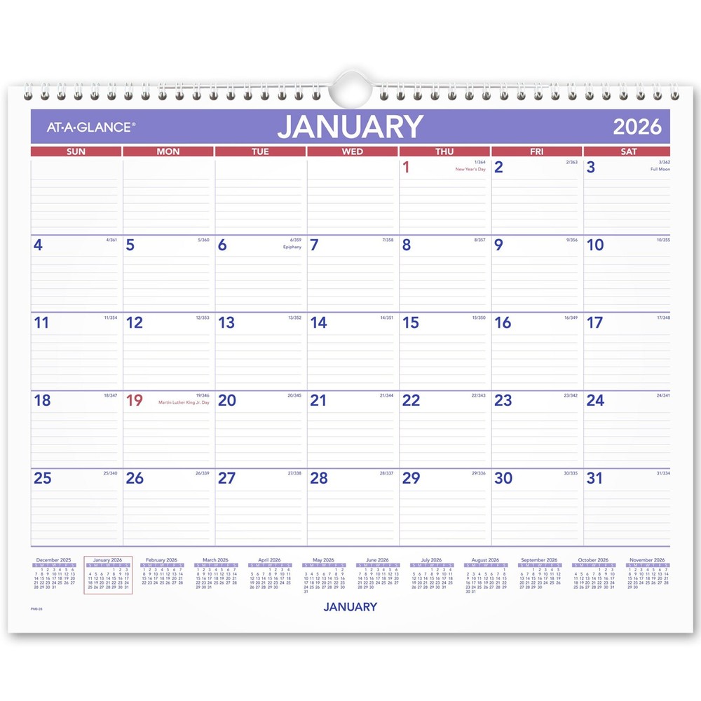2026 At-A-Glance PM8-28 Monthly Wall Calendar, 14-7/8 x 11-7/8″