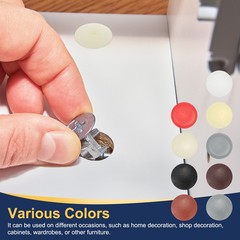 180Pcs Screw Caps Covers 12x3mm Plastic Screw Decoration Cover White