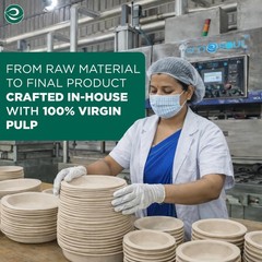 ECO SOUL Compostable Paper Plates 6 Inch, 100 Pack – 6″ [Natural], Natural