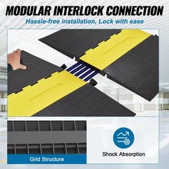 Vevor 45 in. x 31.5 in. 22000 lbs. Load 5-Channel Cable Cord Protector Ramp