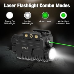 Green Beam and Flashlight for Pistol, Rechargeable Laser Light Combo