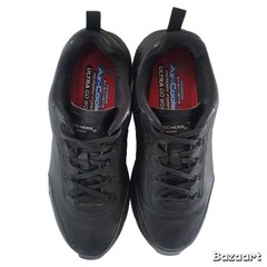 Skechers Men’s Ultra Go Work Air Cooled Memory Foam Black Leather Sneakers 10.5