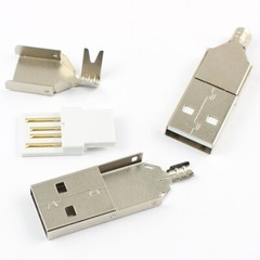 10Pcs USB 2.0 AM Male 4 Pin Three Types 4P Solder Plug Jack Socket Connector