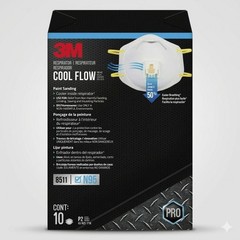 3M N95 Mask Box of 10 8511 Respirators w/ Cool Flow Exp 10/25