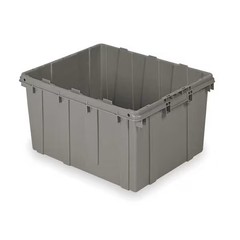 Stack & Nest Storage Tote, 17.7 gal, 24 in L x 20 in W x 12-3/8 in H, Gray,