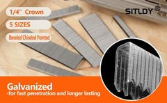 2000-Count 18 Gauge 1/4 Inch Narrow Crown Staples (1/2″+3/4″+1″+1-1/4″+1-1/2″),