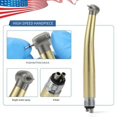 NSK Style Dental High Speed Handpiece Turbine 4 Holes 7 Colors Rotor Golden
