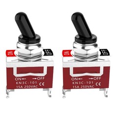 2Pack 30A 12V Toggle Switch Heavy Duty SPST 2Pin Waterproof Cover ON/OFF Kit