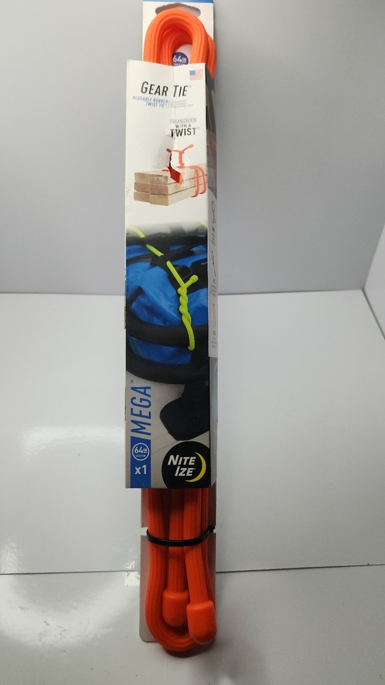 NITE IZE GTM64-31-R6 64″ (162.6CM) MEGA GEAR TIE REUSABLE RUBBER TWIST TIE