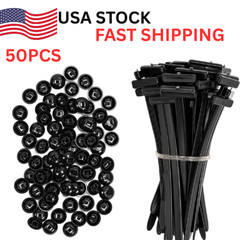 50pcs Nylon Universal Cable Tie Buckle Heavy Duty Self-Locking Free Ship