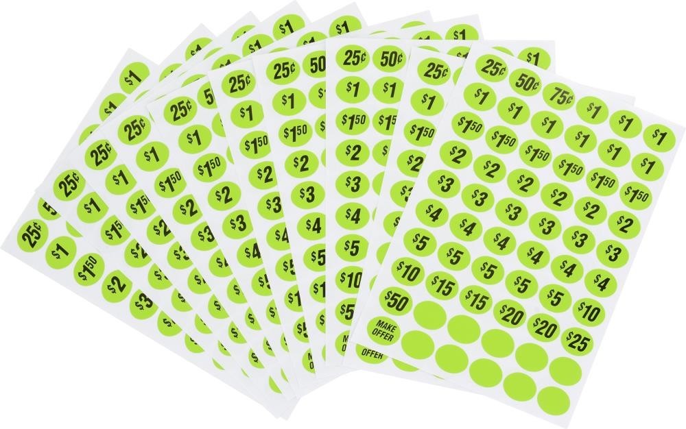 Hillman 5-in x 7-in Paper Garage/Yard Sale Price Labels Tags Removable Stickers