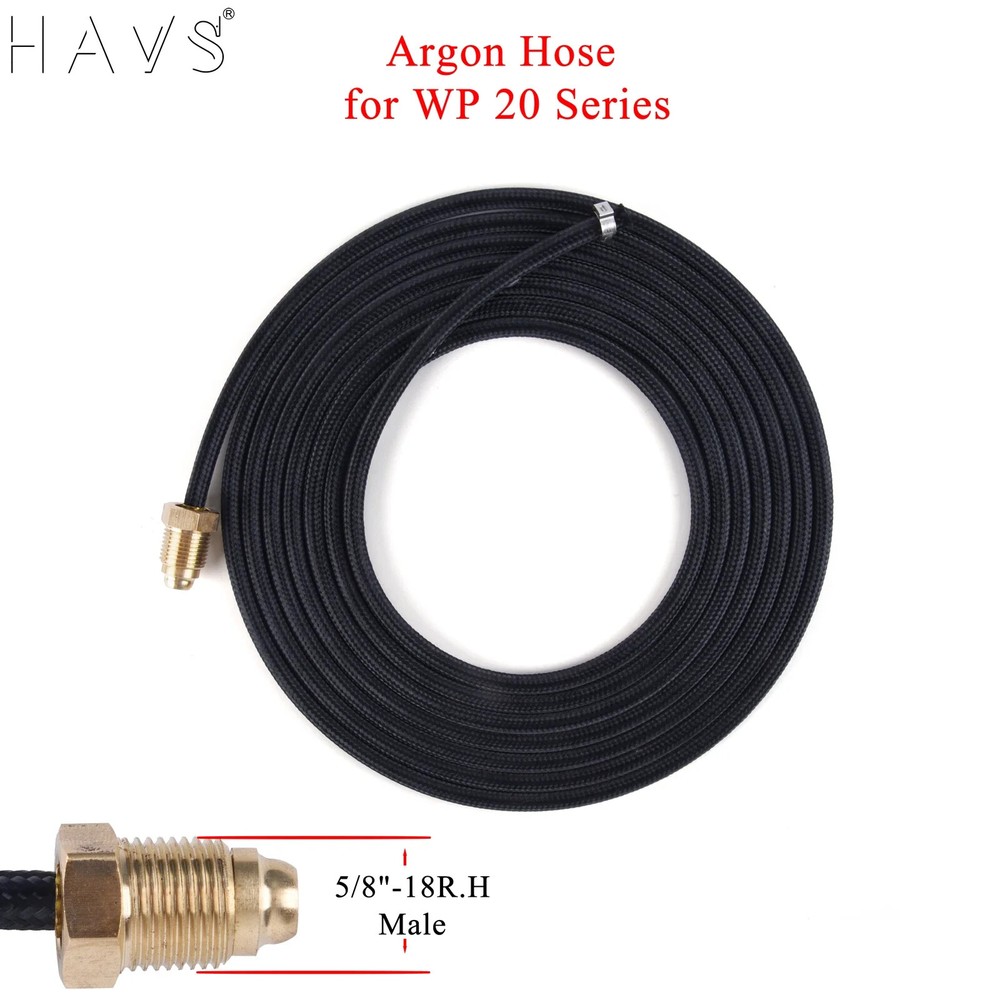 3.8m(12.5ft)/7.6m(25ft) TIG Torch Argon-Cooled Hose for WP 20 w/ 5/8″-18R.H
