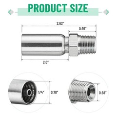 12x 3/8″ NPTF Male x 1/4″ ID Hose End Crimp Fitting with Protection Cover