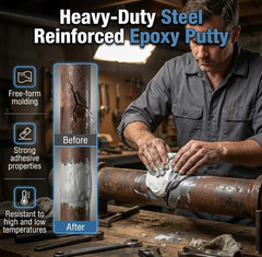 Steel Reinforced Epoxy Putty Waterproof Repair Clay for Metal Wood Car Crack Fix