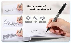 100 Pack Black Permanent Markers Bulk – Fine Point Permanent Marker Quick Drying