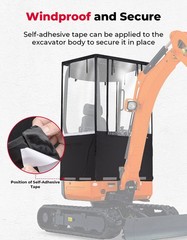 Mini Excavator Cover Cab Enclosure Fits 1760-3530 lbs for Kubota U17/ Bobcat E20