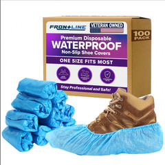 100 Pack Waterproof Shoe Covers Disposable, Premium Non-Slip Recyclable CPE Shoe