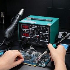 YIHUA 750W Soldering Station 2-in-1 SMD Hot Air Gun Desoldering Rework Staiton