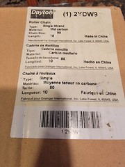GRAINGER DAYTON 2YDW9 ROlLLER CHAIN SINGLE STRAND 80. 1 IN PITCH 10FT