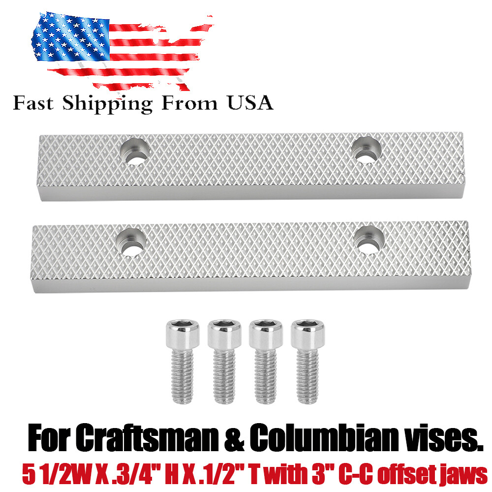 For Craftsman Columbian Vise Jaws 5 1/2W X 3/4″H 3″ C-C Fits 5 1/2″ Fuller Vise
