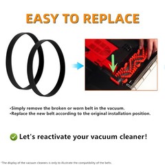 2 Pcs Vacuum Belt 1601543 Compatible for Bissell ProHeat 12108, 88522, 8852R