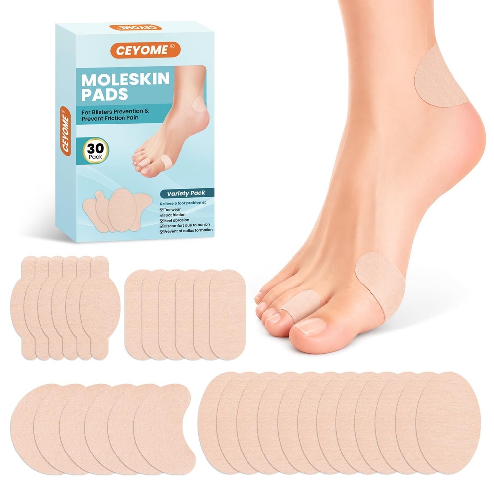 Moleskin Adhesive Pads & Blister Bandages for 30 Count (Pack of 1), Beige