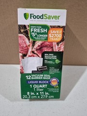 FoodSaver 1-Quart Liquid Block Vacuum Seal Bags, 12 Count – FSFSBFLB216-NP
