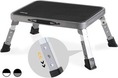 3 Levels Adjustable Folding Step Stools for Adults, Sturdy Metal RV Step, Safer