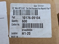 10 Magnetic Pipe Plug 1/2″ NPT 3/8″ Hex Recessed Steel Male NPT .610″ NEW 5/8″L