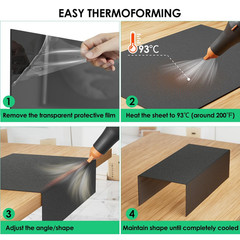 ABS Plastic Sheet 1/8 Inch Thick 12″ X 12″ Black Rigid Thermoplastic Board New