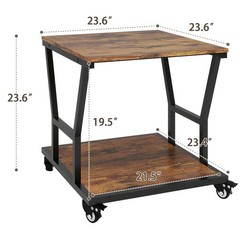 Natwind 2-Tier Large Printer Stand,23.6″x23.6″x29.5″ Heavy-Duty 2-Tier, Retro