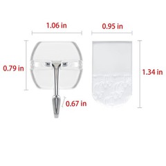 20 Hooks-25 Removable Strips, Small Clear Wire Hooks Value Pack, Damage Free …