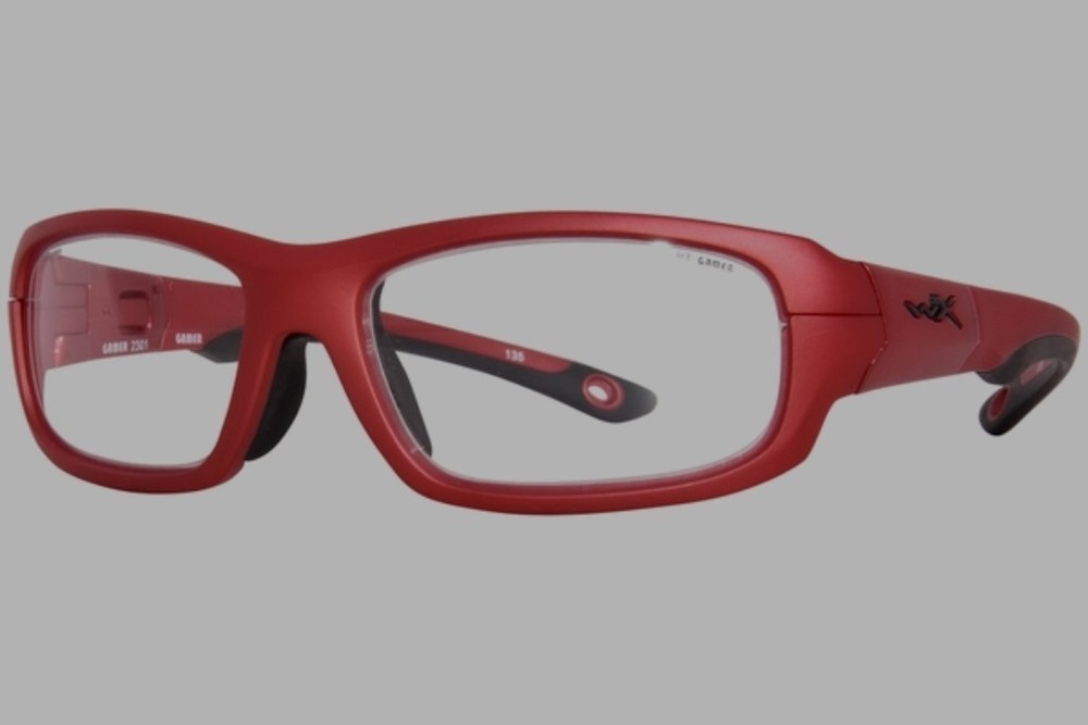 Wiley x Gamer Safety Glasses Red Frame with Clear Lens