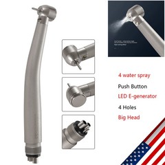Dental Fiber Optic High Speed Turbine Handpiece 2/4H LED E-generator