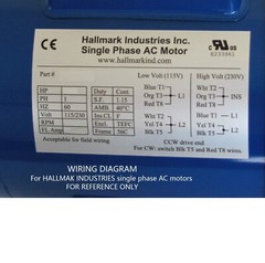 AC MOTOR, 3/4HP, 1725RPM, 1PH, 115V/208-230V, 56C/TEFC, WITH BASE