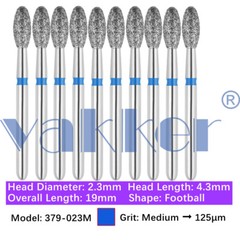 10pc/pk Dental Diamond Burs Shape Egg Diamond Bur Super Fine Medium Coarse