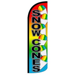 Snow Cones Flag Flutter Feather Banner Swooper Extra Wide Windless