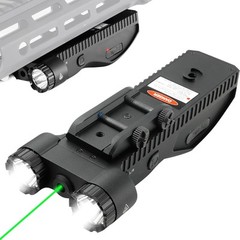 2200 Lumen Tactical Flashlight with Green Laser Beam Combo, Low Black/Green
