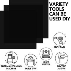 Frddiud 3 Pcs Black Transparent Acrylic Sheets, 12 x 12 x