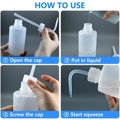 DTDNZKN 2 Pack 8oz 250ml Wash Bottles with Narrow Mouth and Labels – Ideal