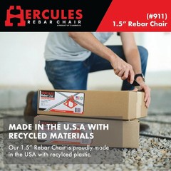 Hercules Plastic 1-1/2″ Rebar Chair – (50 Count) Superior Strength 1.5″, Red