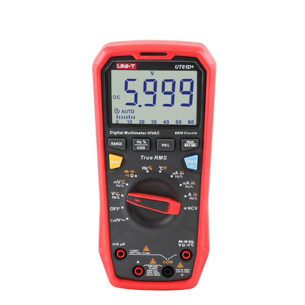 Ut61d+ Digital Multimeter True Rms Ac/dc Voltage Current Resistance Capacitance