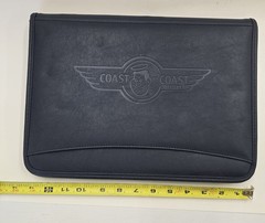 Coast to Coast AM Deluxe Organizer Portfolio Notebook Dark Blue Faux Leather Zip