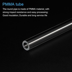 4pcs Acrylic Pipe Clear Rigid Round Tube 4mm 5/32″ ID 8mm 5/16″ OD 10″ for Lamps