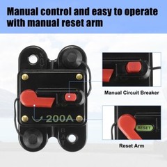 200 Amp Waterproof Circuit Breaker Auto/Marine/Solar 12-48V DC Manual Reset