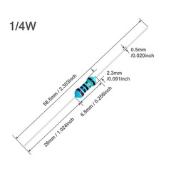 100pcs 1/4W 0.25W 2.2 Ω ohm 2r2 Metal Film Fixed Resistor 0.01 ±1% Tolerance …