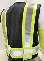 FX Two Tone HI-VIS Black Safety Vest with 4 Front Pocket Small to 5XL