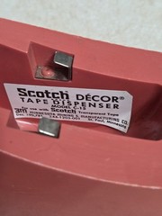 Vintage Scotch C-15 Pink Coral Tape Dispenser 3M Original Label MCM USA 1950s